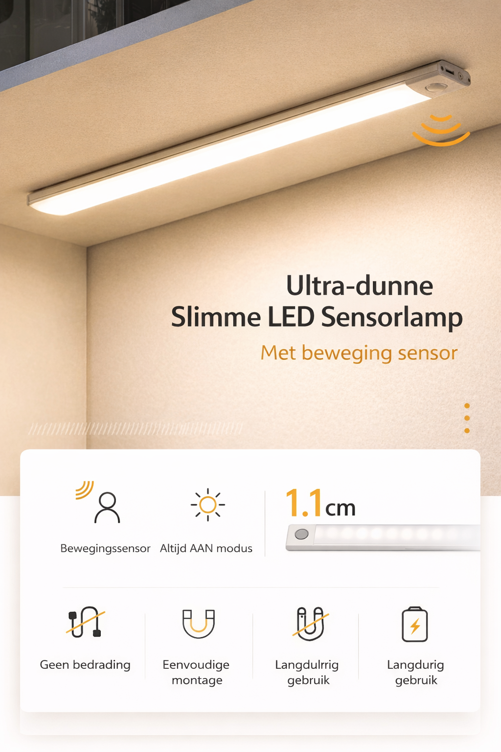 LumiSense™ Motion LED Light – USB Oplaadbaar